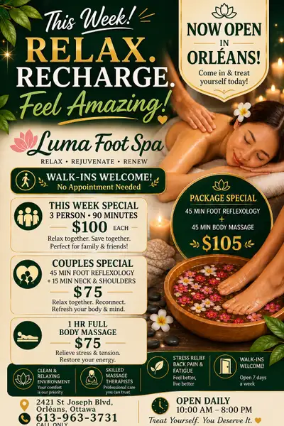 Ottawa east/ Orleans – This Week’s Relaxation Special, View more