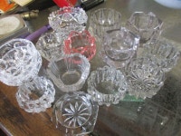 EARLY LEAD CUT CRYSTAL OPEN SALT CELLARS $10. EA. HOME DECOR