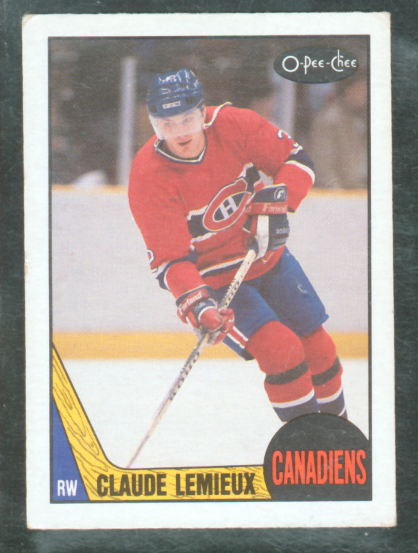 87-88 O Pee Chee Claude Lemieux Rookie Card Montreal Canadiens in Arts & Collectibles in Ottawa