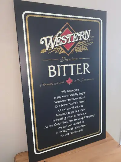Vintage Western Bitter bar beer sign Mint condition Beautiful Painted Western Bitter bar sign in min...