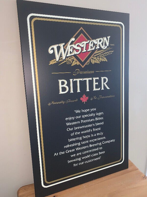 Vintage Western Bitter bar beer sign Mint condition in Arts & Collectibles in Calgary