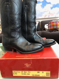 RM Williams Executive Top Boot Black Yearling Size 9 (AU 8G)