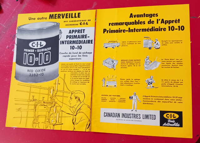 ANNONCE 1956 PEINTURE CIL PRIMER VINTAGE FRENCH PAINT AD - RETRO dans Art et objets de collection  à Ville de Montréal