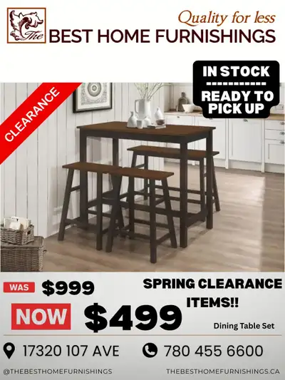 SUPER DEALS: Industrial 4-Piece Counter Height Dining Set, View more