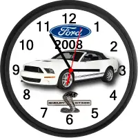 2008 Ford Mustang Shelby GT-500 (Performance White) Custom Clock