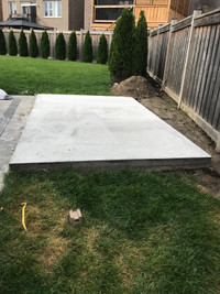Concrete base and garden shed installation 