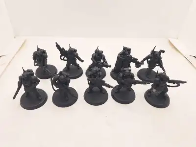 Warhammer 40k kill team imperial guard 10 primed black kasrkin, View more