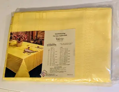 52" by 70" Pale Yellow No Iron Table Cloth, View more