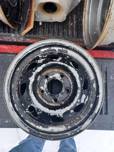 They are factory steel wheels for sale 15 inch by 7 inches wide bolt pattern 5×4 3/4