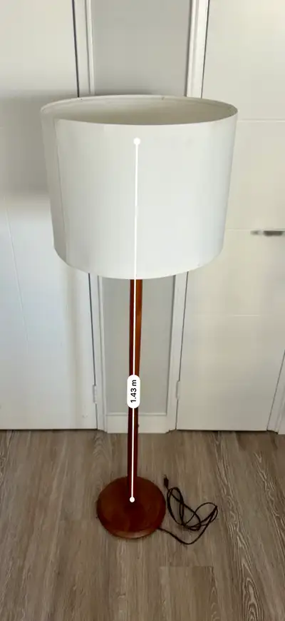Mid-Century Modern Wood Floor Lamp with Bulb, View more