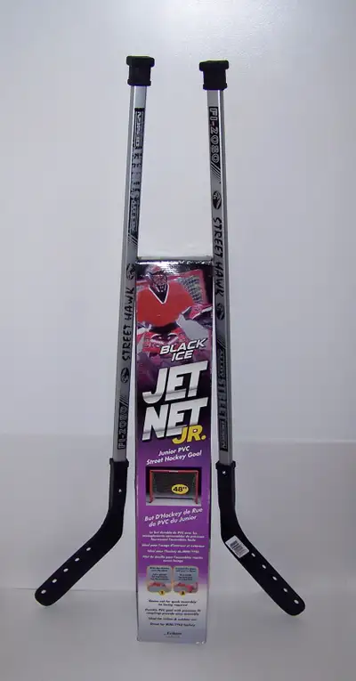 Two Aluminum Street Hockey Sticks plus Hockey Net & Pucks, View more
