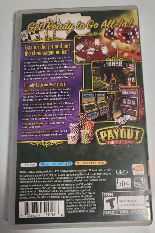 Payout Poker & Casino PSP in Sony PSP & Vita in Barrie - Image 3
