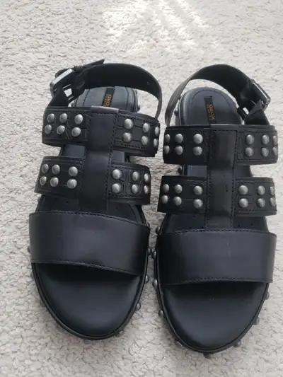 GEOX leather sandals. Very comfortable. New. Size 6,5.- 7. Color black $90