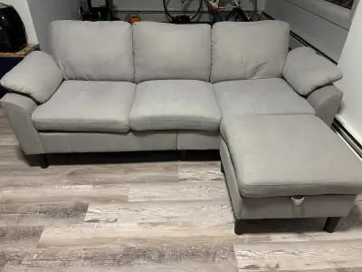 80" Convertible Sectional Sofa with storage ottoman, View more