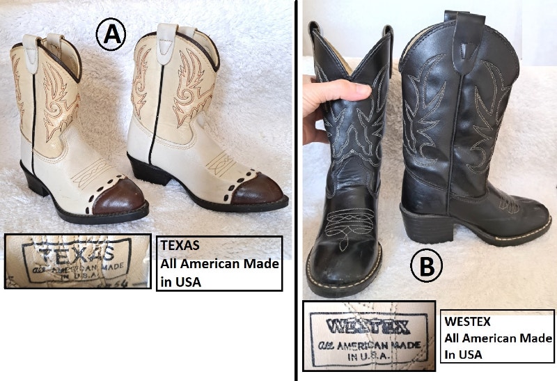  2 Stampede Kids All American Made Cowboy / Cowgirl Boots Kids