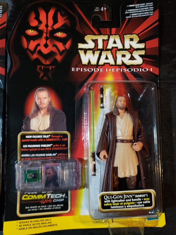 Star Wars Ep 1 Commtech figures Queen Amidala, ObiWan, QuiGon Arts