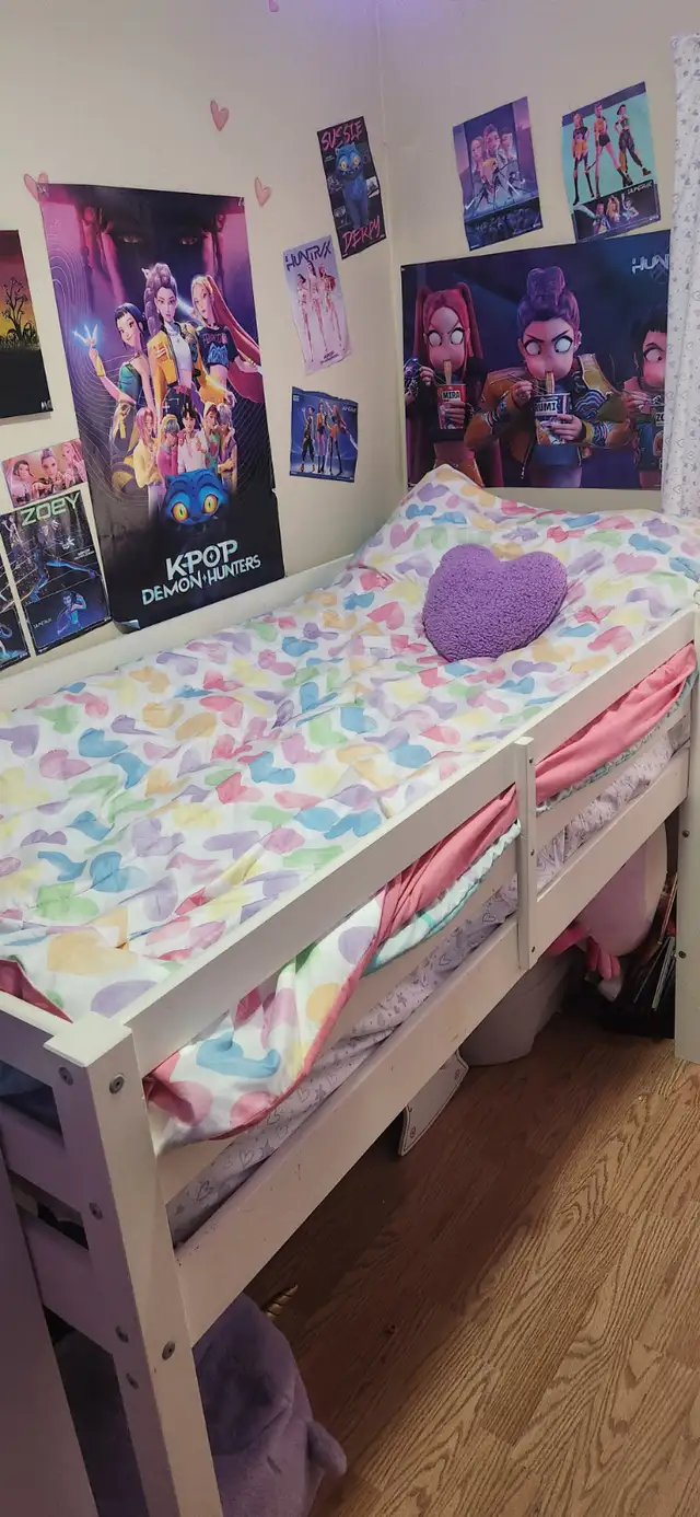 Twin white loft bed