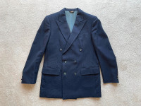 42”chest Navy Blue Blazer Jacket Wool Double Button. OakridgeSW