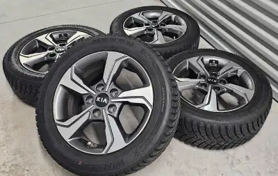 Set of 4 original rims with winter tires plus tpms installed the tires has lots of treads left in a...