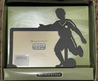 Soccer Photo Frame in Black Metal (5x3.5”)