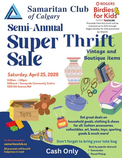 Samaritan Club of Calgary Semi-Annual Super Thrift Sale, View more