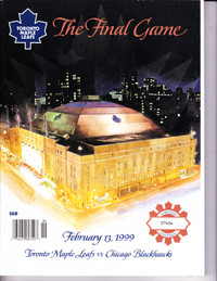Maple Leafs program Last Game at the Gardens vs Chicago '99