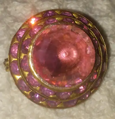 Costume Jewelry - Vintage Pink Brooch, View more