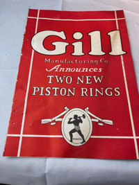 VINTAGE 1923 GILL MANUFACTURING PISTON RING BROCHURE #M01596