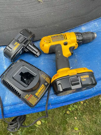 DEWALT 18V Cordless Drill with Battery + Extra Battery & Charger, View more