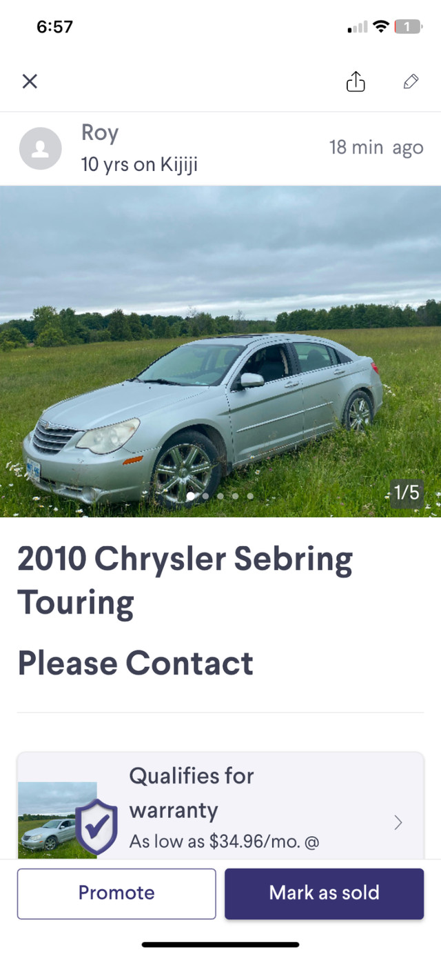 2010 Chrysler Sebring Limited Edition in Cars & Trucks in Oshawa / Durham Region