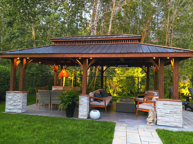 Gazébo en bois de cèdre rouge de l'Ouest dans Mobilier pour terrasse et jardin  à Granby - Image 3