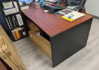 Black and Brown Desk + 2 Sets of Black and Brown Drawers
