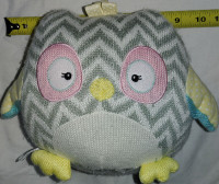 Plush Haddie-Hoo Knit Owl, Gray/Multi By Baby Aspen Toy