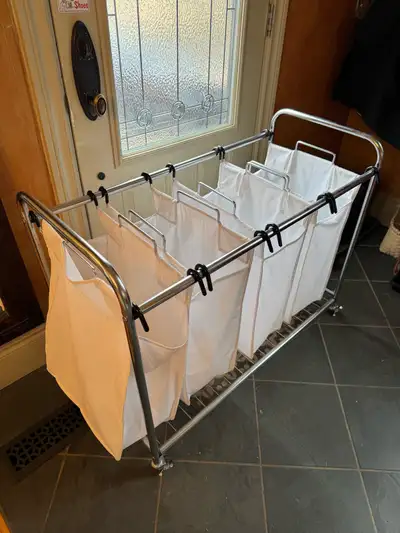 laundry hamper unit on wheels excellent condition, View more