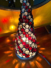 EUC Stain Glass Gemstone Pebbles Tree Decor Light Lamp