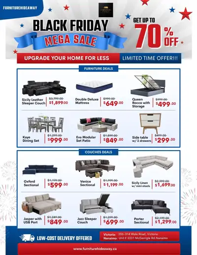Our Black Friday Sale is still on! Couches, mattresses, patio sets, bed frames, and more. Visit us t...