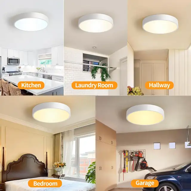 NEW 12" Ceiling Light LED Dimmable White Flush Mount 2700K-5000K in Indoor Lighting & Fans in Mississauga / Peel Region - Image 3