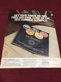 1972 Toyota Marketing Summer Olympics Original Ad