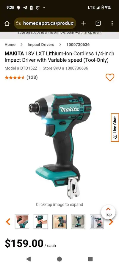 Makita 18V Cordless drill and impact, View more