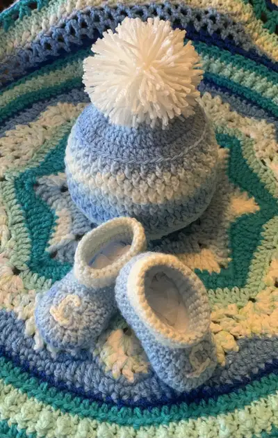 Baby Crochet; Set! 3-6 mo. (Monogram optional), View more