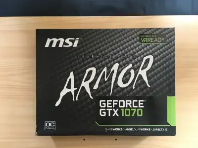 Carte vidéo MSI GEFORCE Gtx 1070 (Nvidia) Excellent état Boite, aucun cable