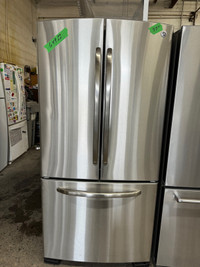  GE stainless steel 33 inch wide fridge
