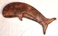 Handcrafted Glazed Red Clay Beluga & Calf Wall Art Sculpture!