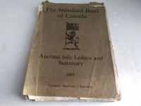 Antique Ledger 1920's ? Auction Sale Standard Bank