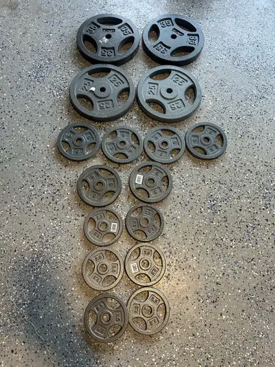 full set of 1 inch hole weight grip plate 165 lb, View more