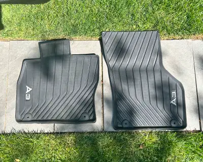 Used Audi OEM rubber floor mats. 2 front. In good condition. Fits A3, A3 Cabriolet, A3 e-tron, A3 Sp...