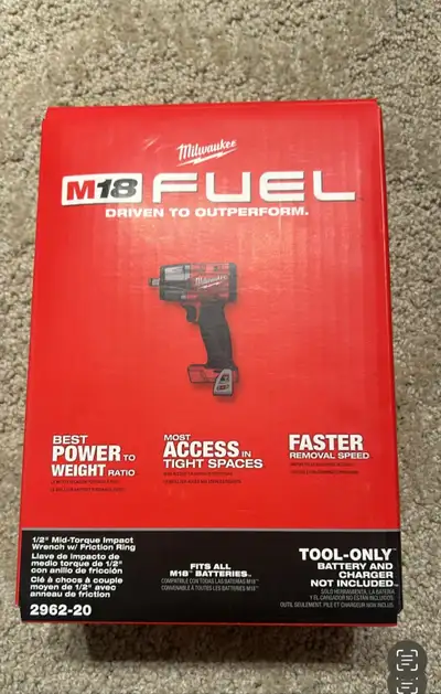 Brand new Milwaukee m18 mid-torque 1/2 impact wrench 2962-20, View more