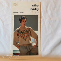 1986 DMC Paisley Embroider-a-Sweater Pattern #15244