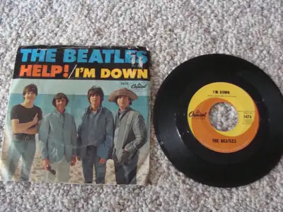 The Beatles Help/ I'm Down with picture sleeve.