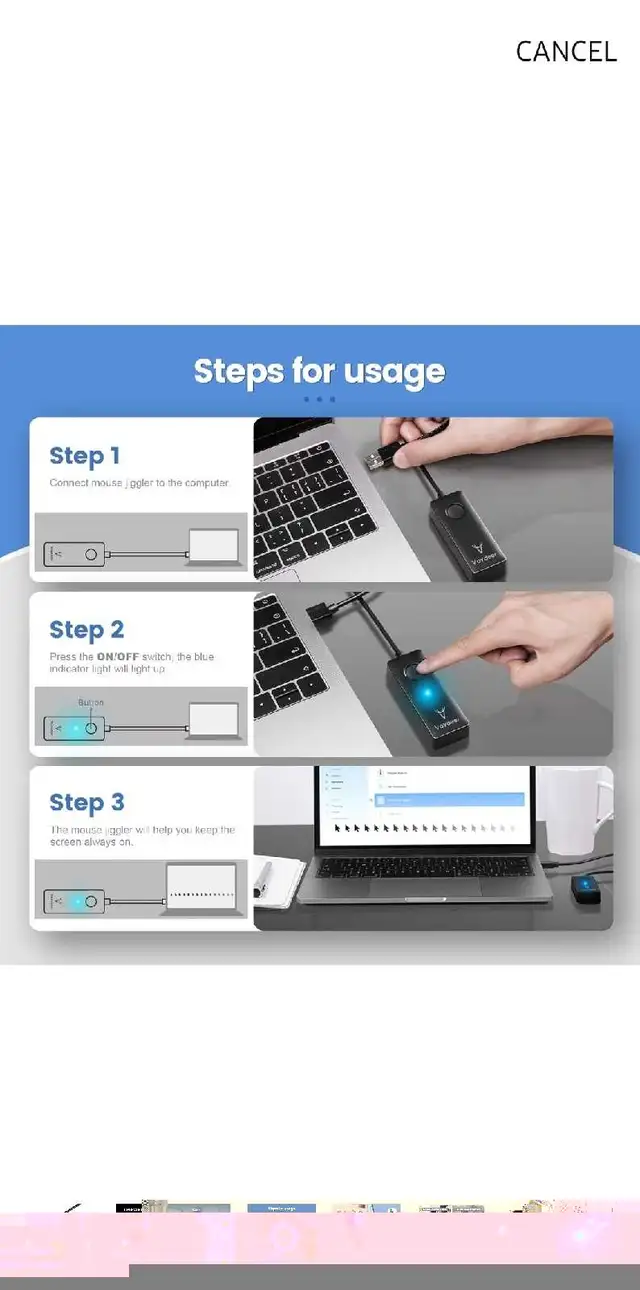VVaydeer Undetectable Mouse Jiggler Mouse Mover USB Port, Driver in Mice, Keyboards & Webcams in Markham / York Region - Image 5